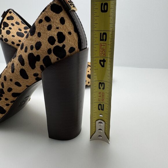 TORY BURCH Leopard Bovine Hair Cheetah Wood Block Heels Pumps Size 8 M - Picture 11 of 12